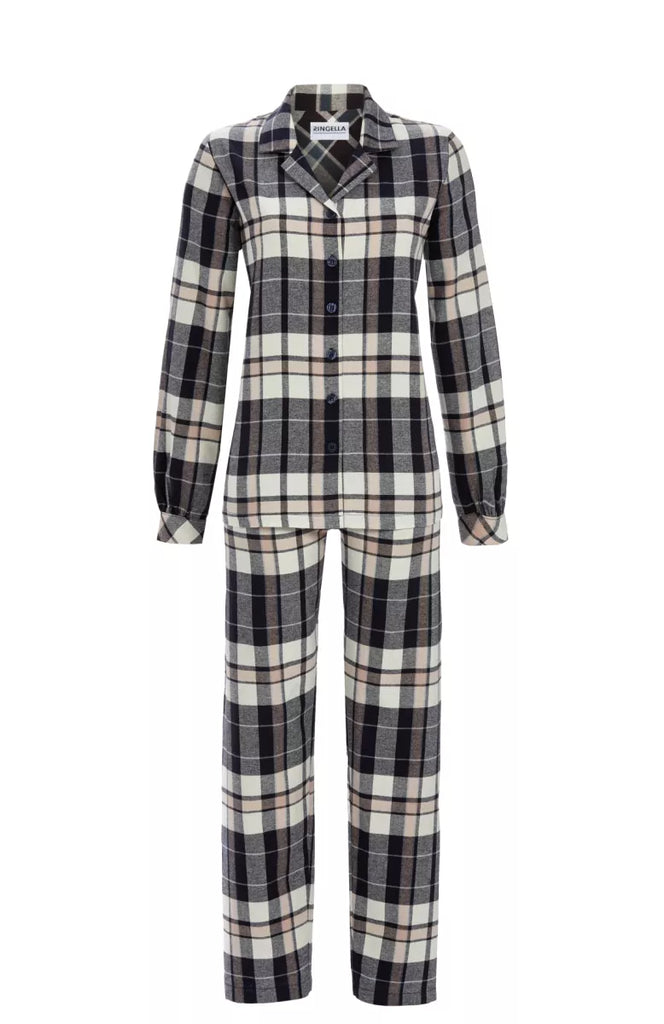 Ringella Ringella - Flanellen Pyjama - Geruit - 5517205 286 Donkergrijs