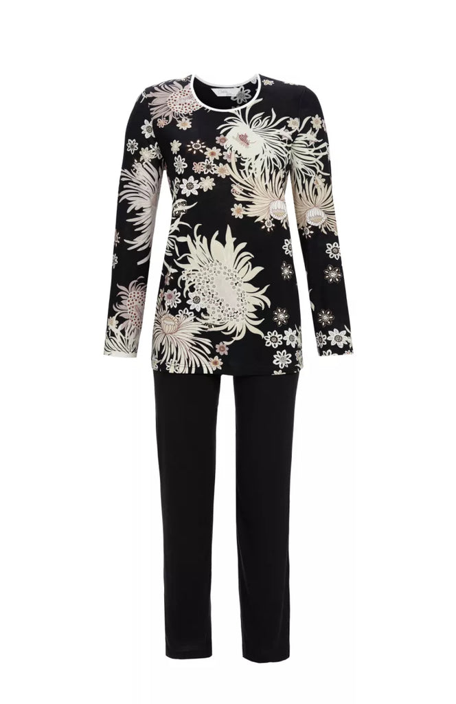Ringella Ringella - Pyjama - Chérie Line Gebloemd - 5571206 900 Zwart