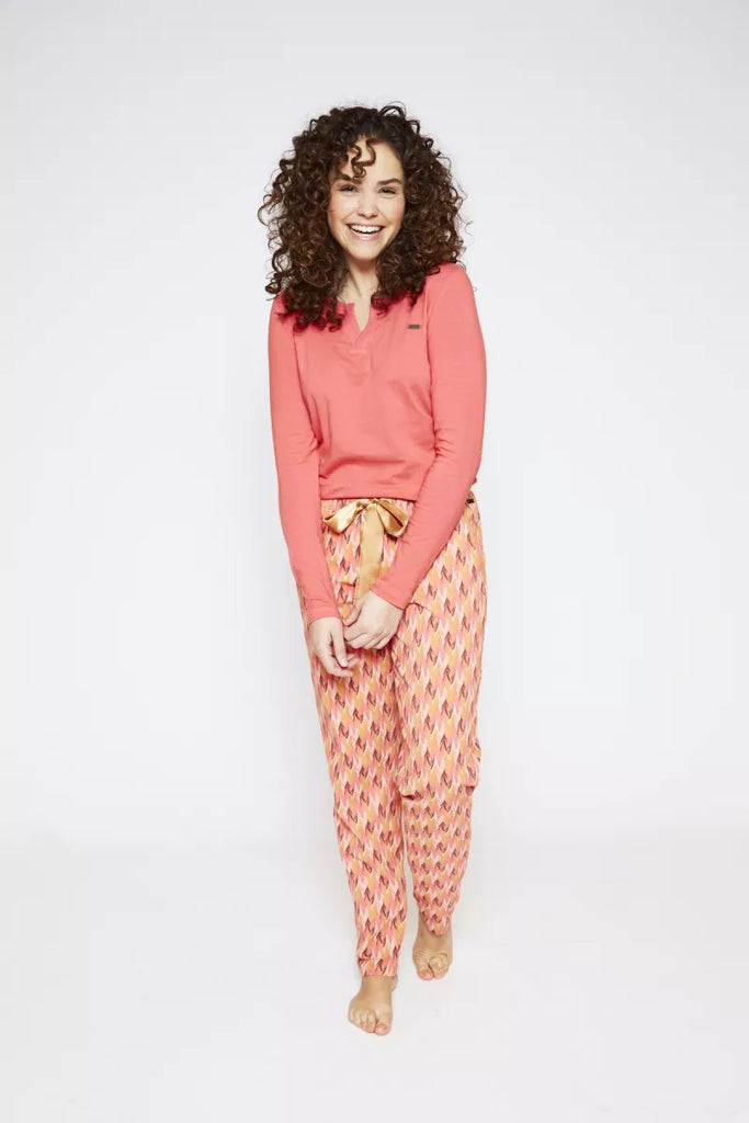 Charlie Choe Charlie Choe - Broek - Zigzag - Q53109 Zalmroze