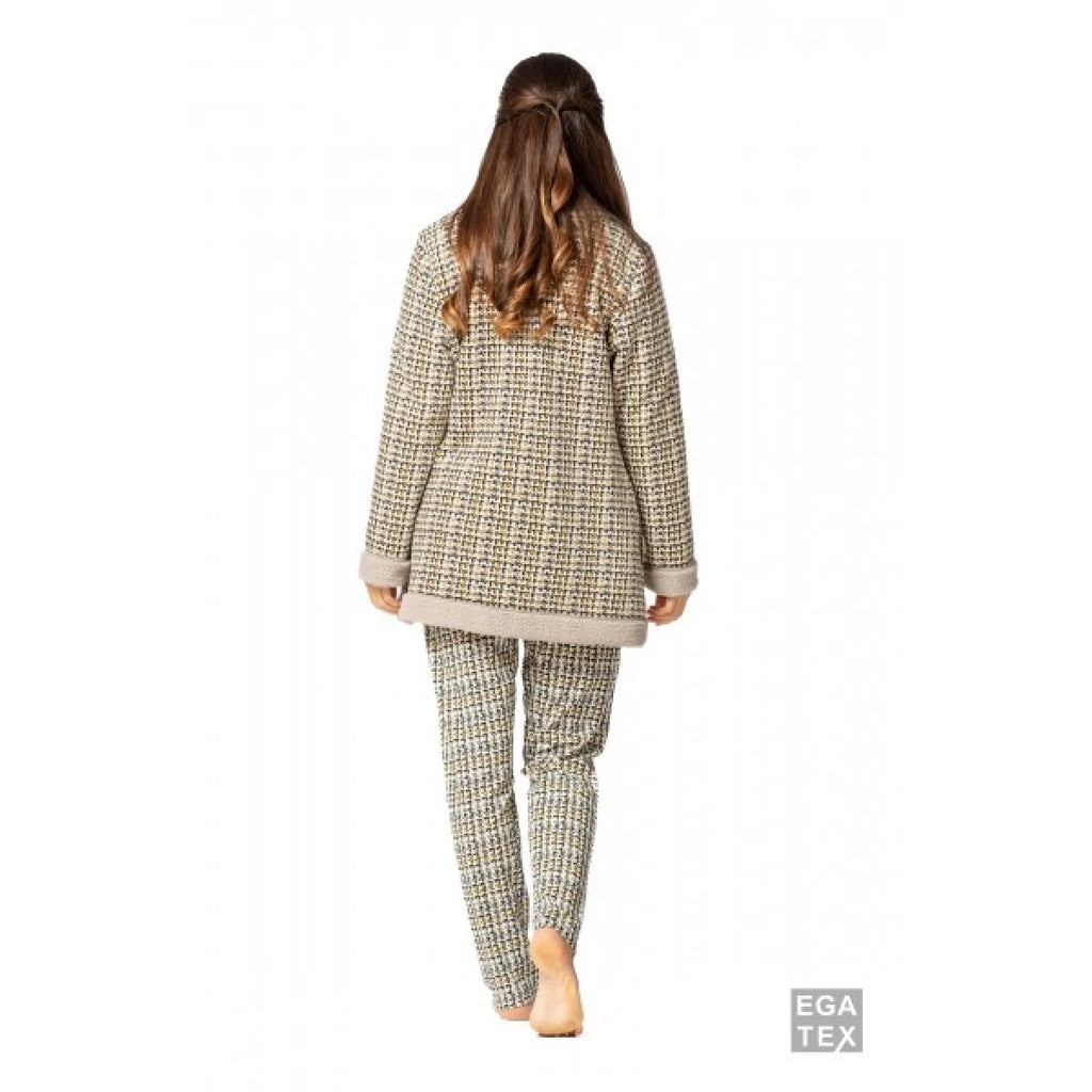 Egatex Egatex - Pyjamaset met Jasje - 232508 - Tostado - Beige