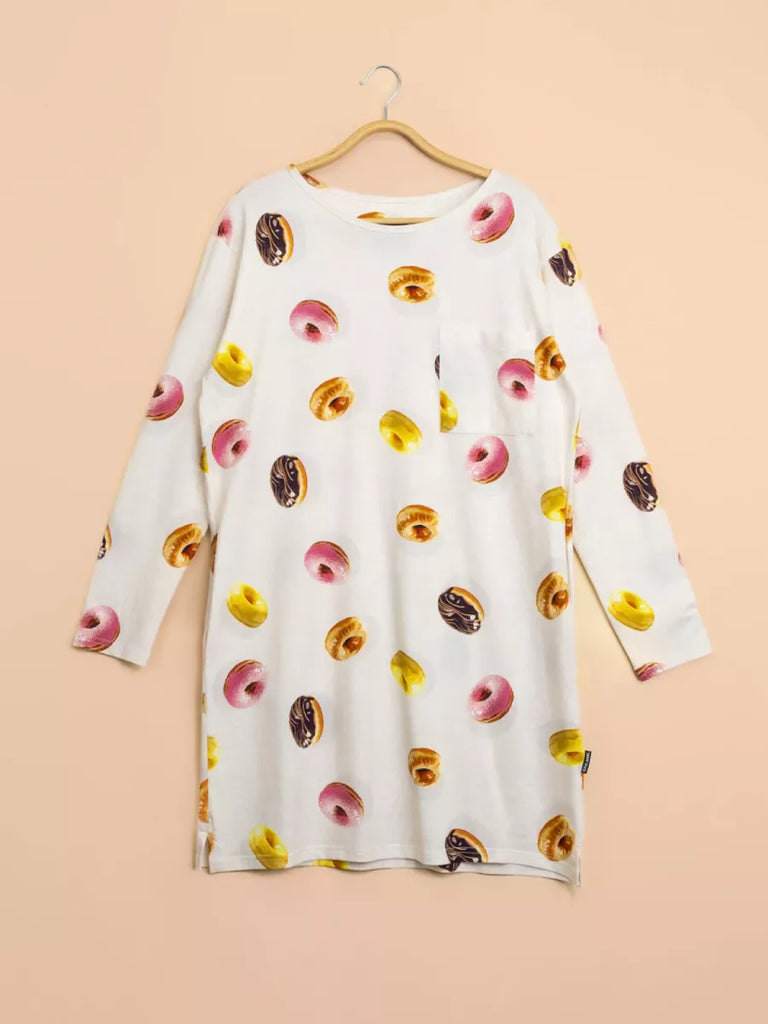 SNURK Snurk - Long Sleeve Dress - Donuts - Ivoor