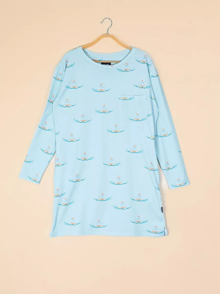 SNURK Snurk X Efteling - Long Sleeve Dress - Indische Waterlelies - Blauw