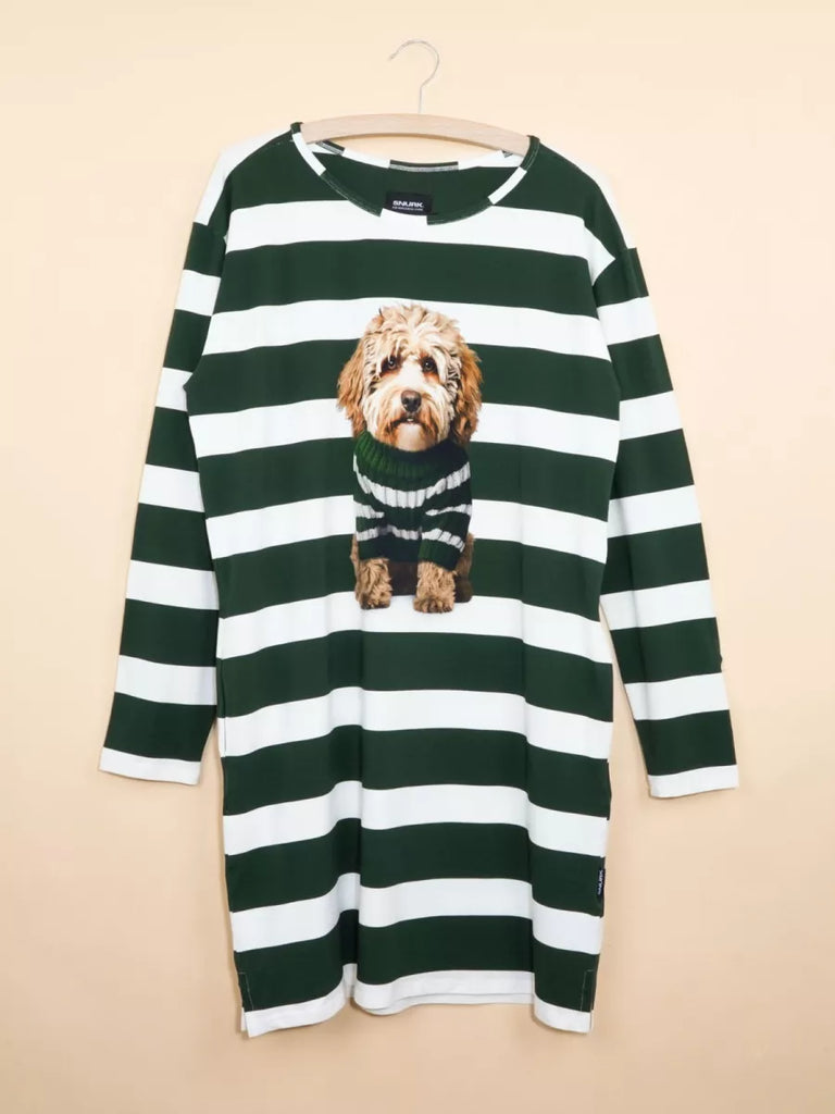 SNURK Snurk - Long Sleeve Dress - Labradoodle - Dark Green