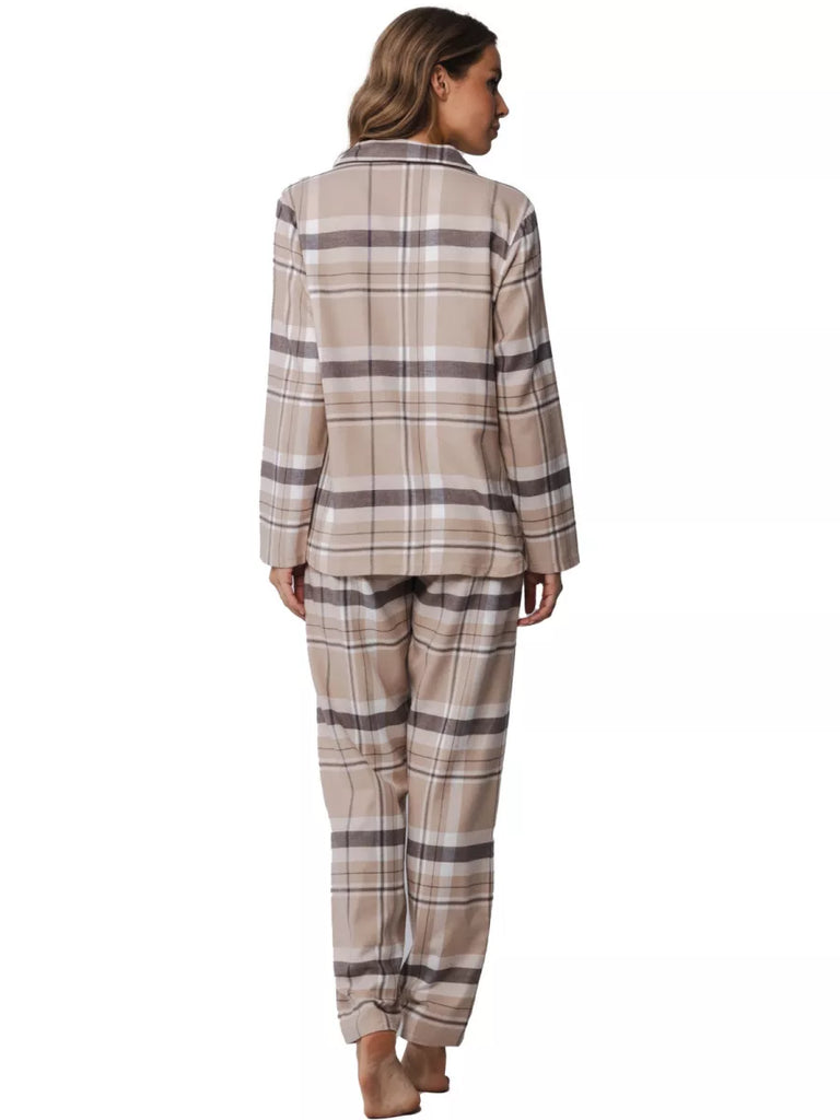 Zetex Textiles Pastunette - Pyjama - 20242-172-6 154 - Geruit - Beige