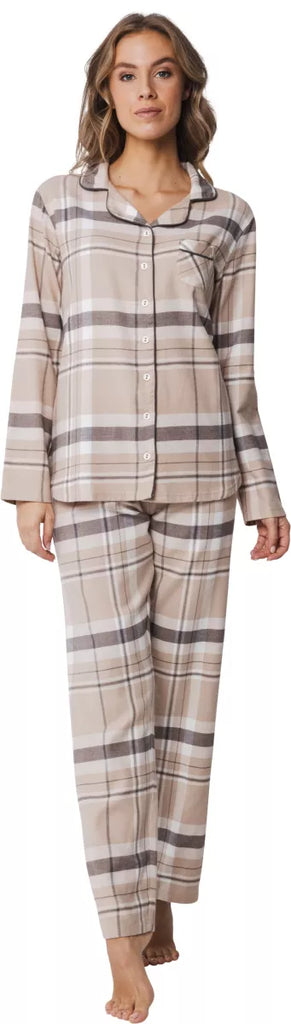 Zetex Textiles Pastunette - Pyjama - 20242-172-6 154 - Geruit - Beige